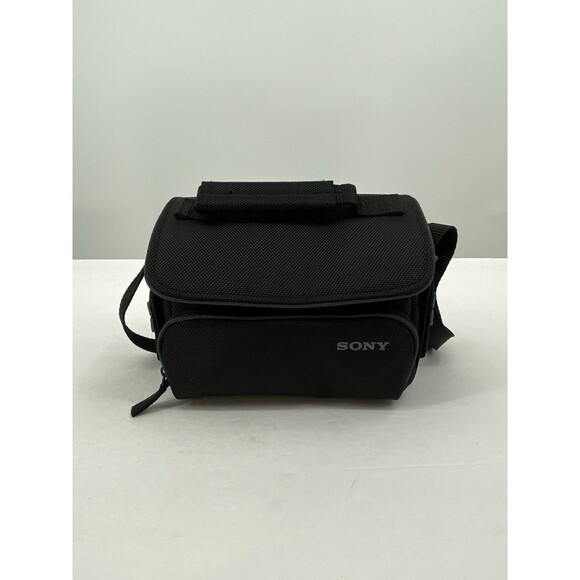 Genuine Sony LCS-U10 Soft Carrying Case Camera Camcorder Black Adjustable Strap - Picture 1 of 7